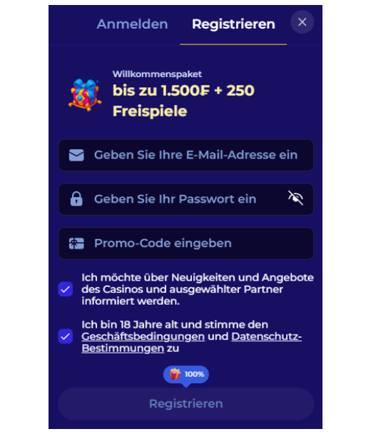 Morospin Registrierung